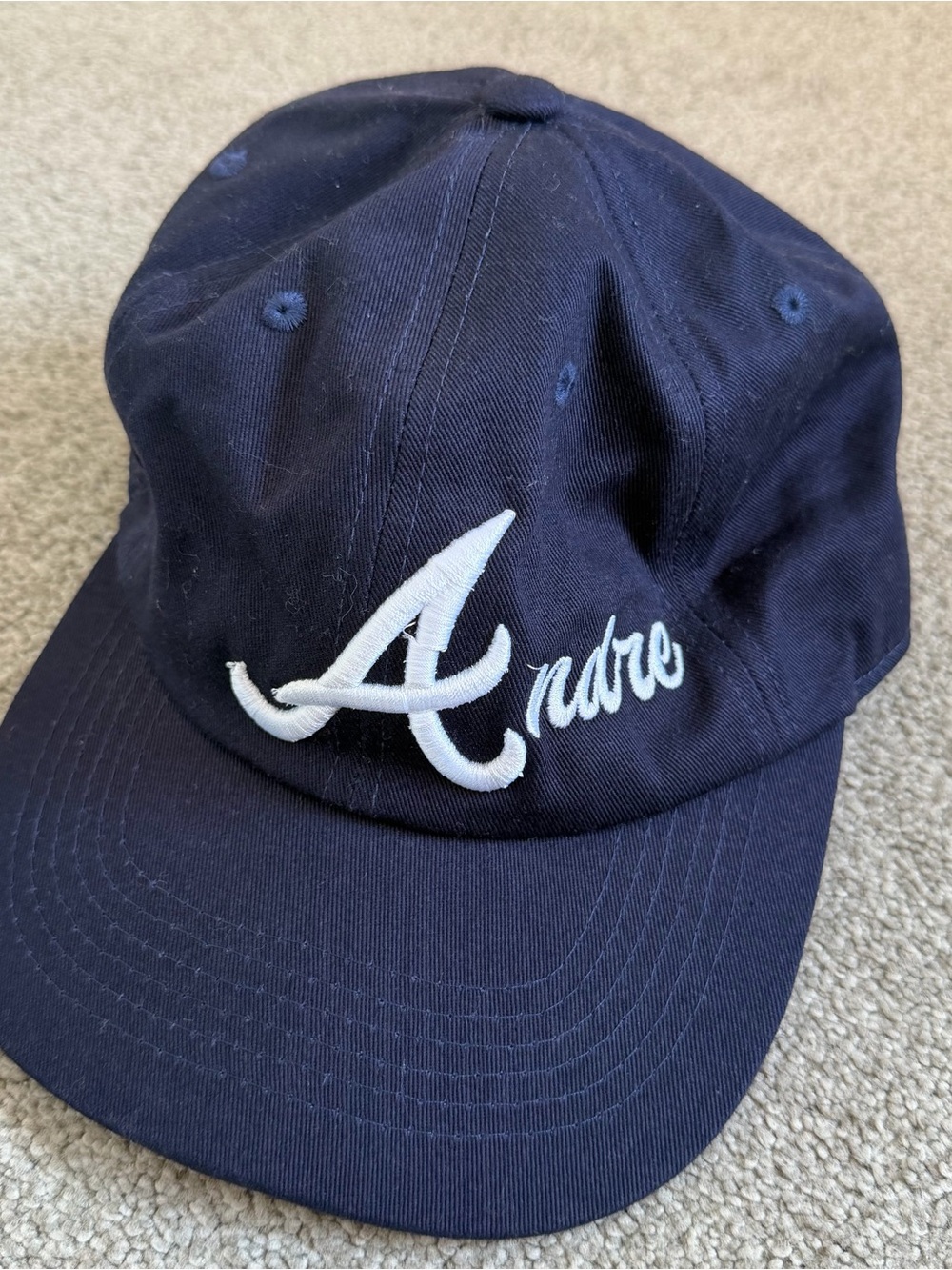 Outkast Navy Baseball Cap with White Script Logo